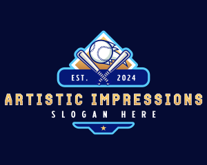 Baseball Sports League logo design