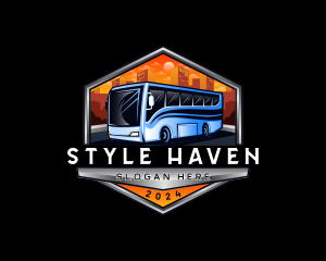 Transportation Bus Travel Tour logo design