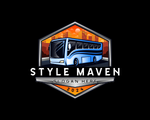 Transportation Bus Travel Tour logo design