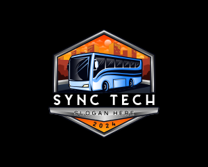 Transportation Bus Travel Tour logo design