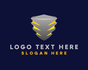 3D Metallic Shield logo