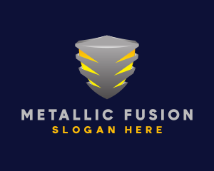 3D Metallic Shield logo design