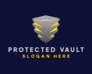 3D Metallic Shield logo design