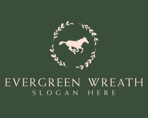 Ornamental Horse Wreath logo design