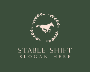 Ornamental Horse Wreath logo design