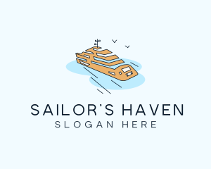 Ferry Cruise Trip logo design