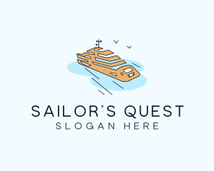 Ferry Cruise Trip logo design