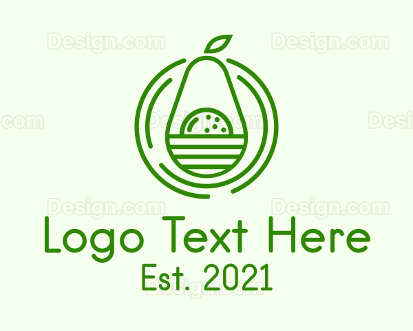 Organic Avocado Fruit Logo