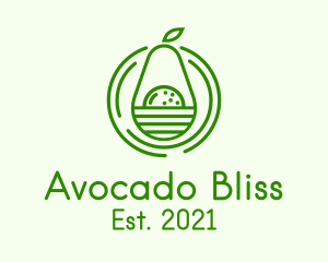 Organic Avocado Fruit logo design