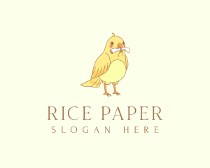 Bird Paper Scroll logo design