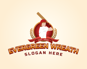 Cricket Sports Wreath logo design