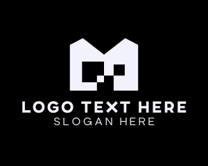 Pixel Gaming Digital Letter M logo