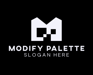 Pixel Gaming Digital Letter M logo design