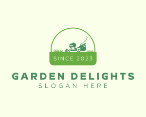 Lawn Mower Gardener logo design