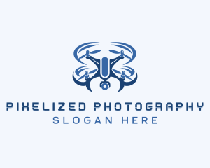 Drone Quadrotor Lens logo design