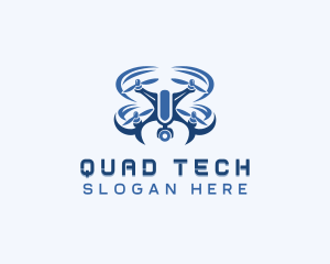 Drone Quadrotor Lens logo design