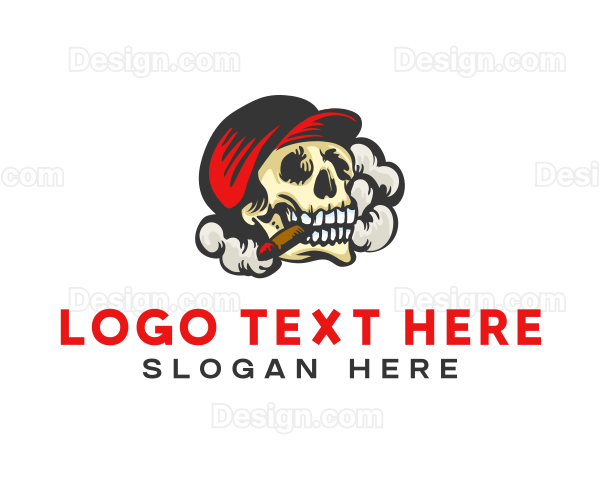 Skull Tobacco Smoker Logo