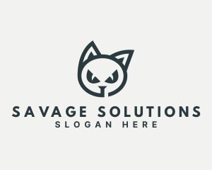 Halloween Kitten Pet logo design