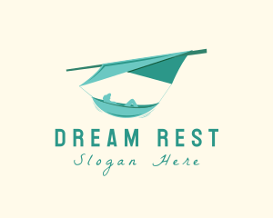 Teal Camping Hammock logo design