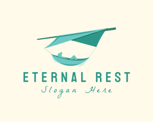 Teal Camping Hammock logo design