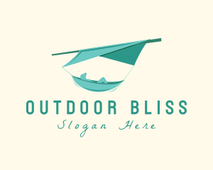 Teal Camping Hammock logo design