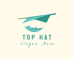 Teal Camping Hammock logo design