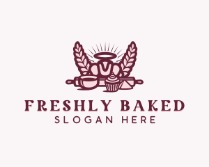 Wheat Cupcake Baker logo design