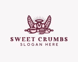 Wheat Cupcake Baker logo design