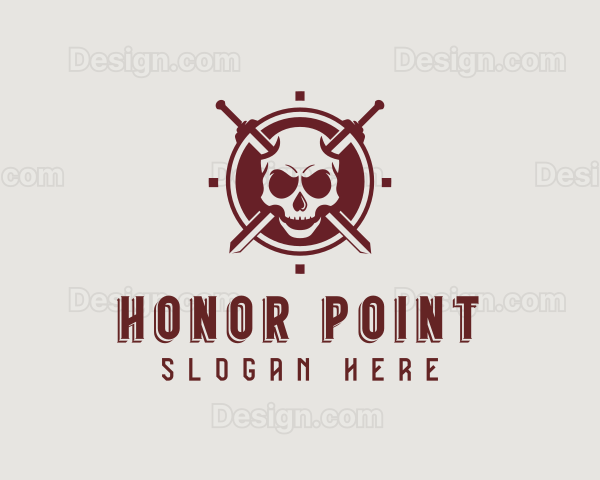 Skull Combat Sword Logo