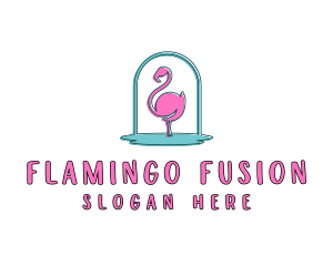 Wild Flamingo Bird logo
