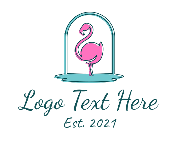 Pink Flamingo logo example 3