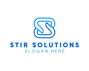 Loop Stroke Letter S logo design