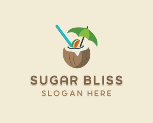 Tropical Coconut Drink logo design