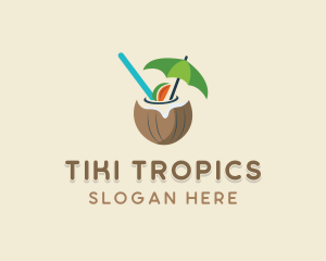 Tropical Coconut Drink logo design