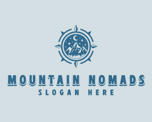 Mountain Hiking Compass logo design