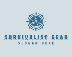 Mountain Hiking Compass logo design