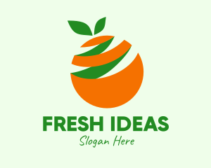 Fresh Orange Fruit Peel logo design