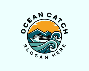 Ocean Cruise Ship logo design