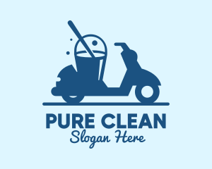Mobile Cleaning Scooter Wash logo design