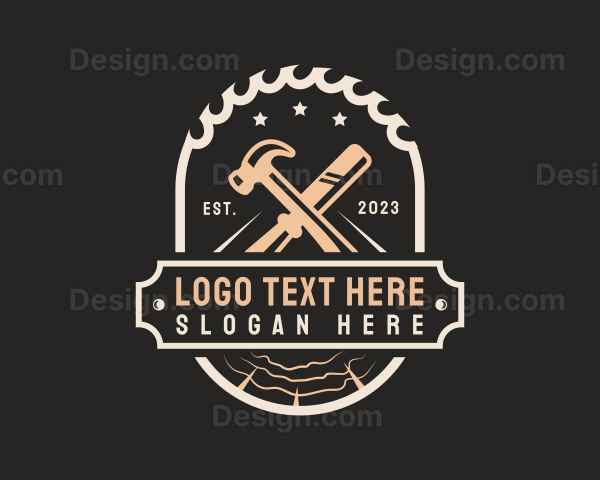 Wood Carpentry Tools Logo