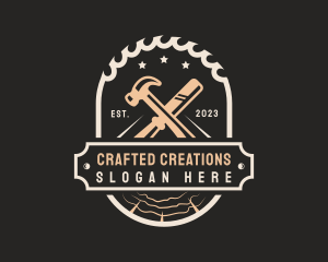 Wood Carpentry Tools  logo design