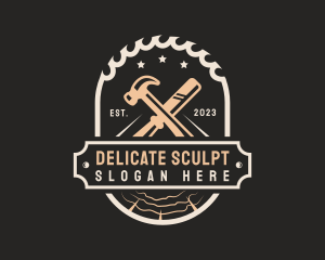 Wood Carpentry Tools  logo design