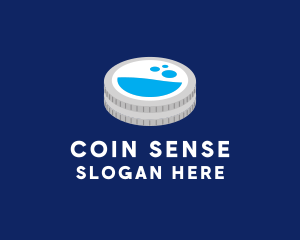 Laundry Cleaning Coin  logo design