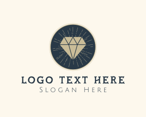 Hipster Diamond Gem Logo