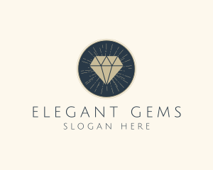 Hipster Diamond Gem logo design