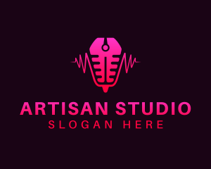 Podcast Mic Studio logo design