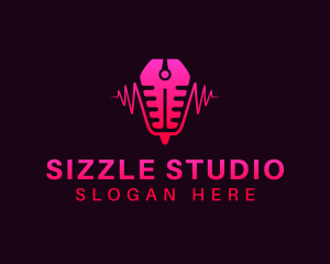 Podcast Mic Studio logo design