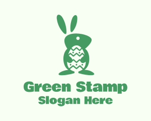 Green Easter Bunny logo design