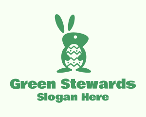 Green Easter Bunny logo design