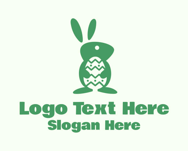 Green Easter Bunny logo